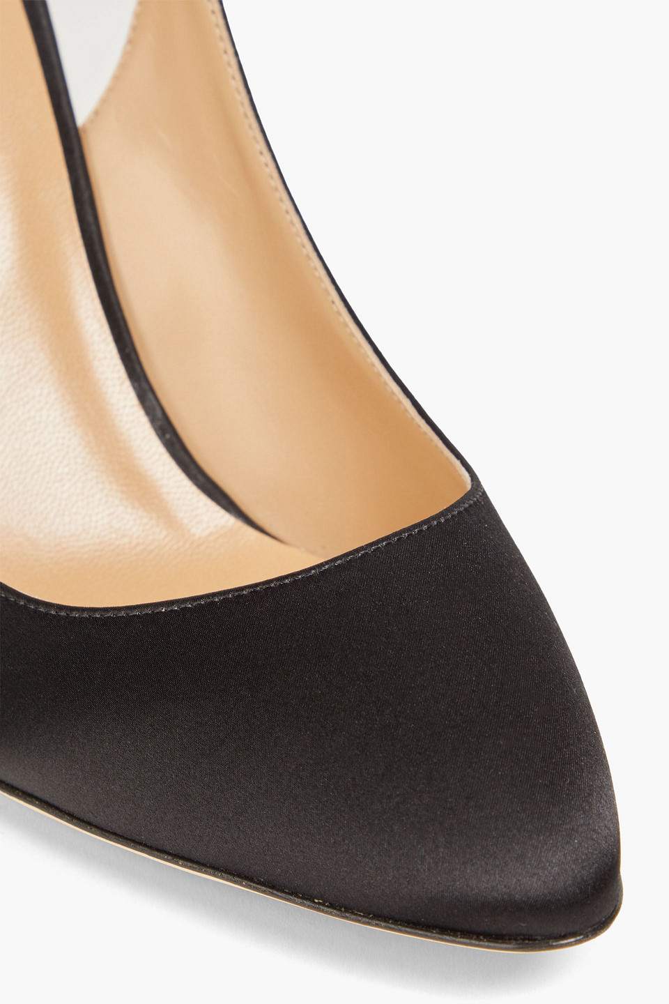 Shop Sergio Rossi Satin Slingback Pumps In Black