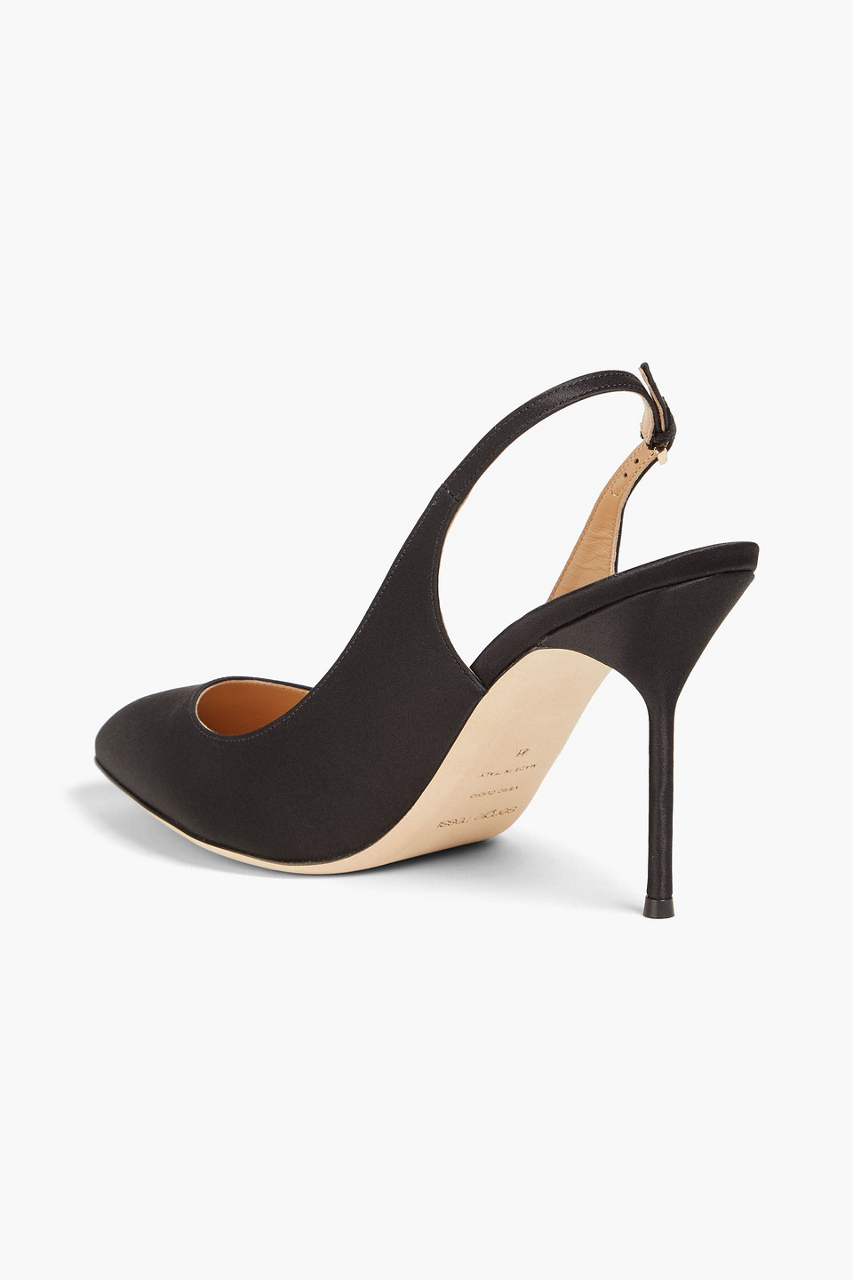 Shop Sergio Rossi Satin Slingback Pumps In Black