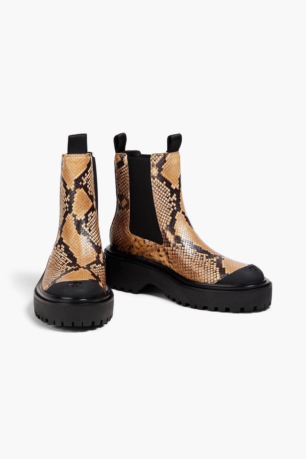TORY BURCH スネーク風レザー チェルシーブーツ