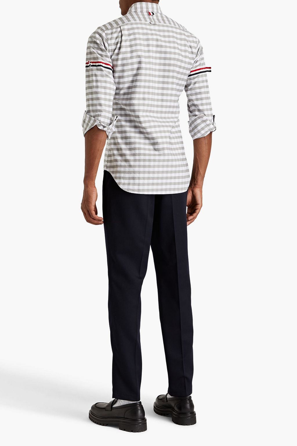 THOM BROWNE Striped gingham cotton shirt