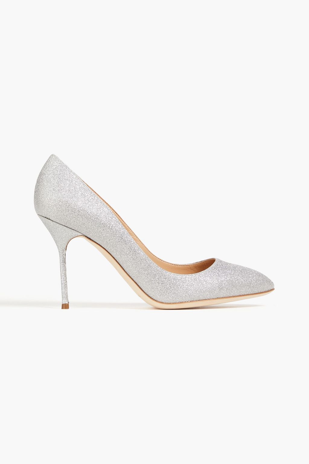 Argento glittered leather pumps