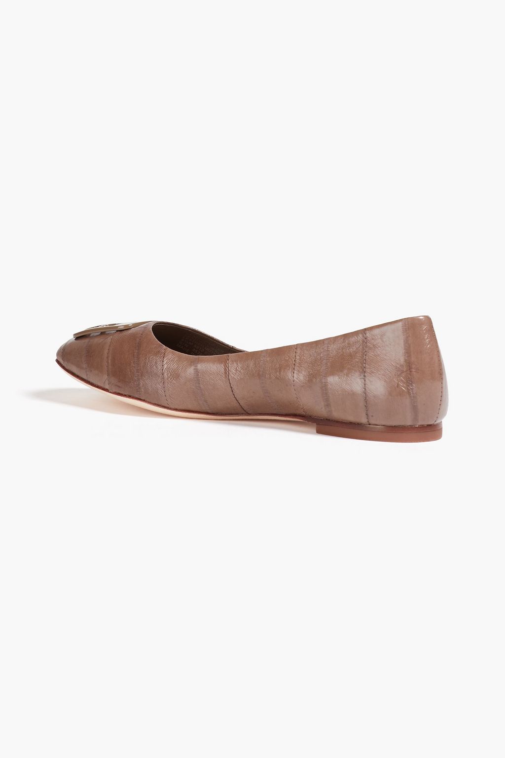 TORY BURCH Georgia embellished eelskin ballet flats