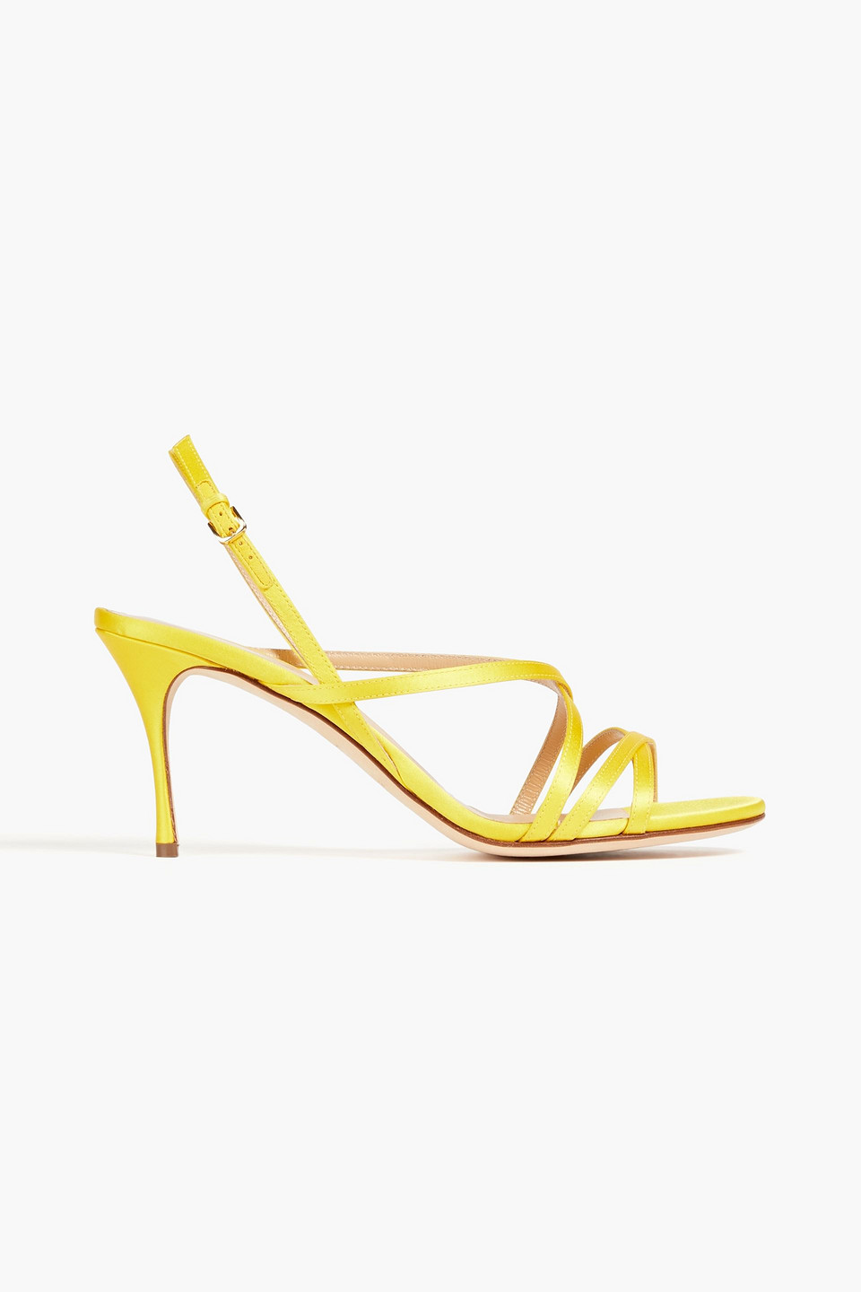 Sergio Rossi Satin Slingback Sandals In Yellow