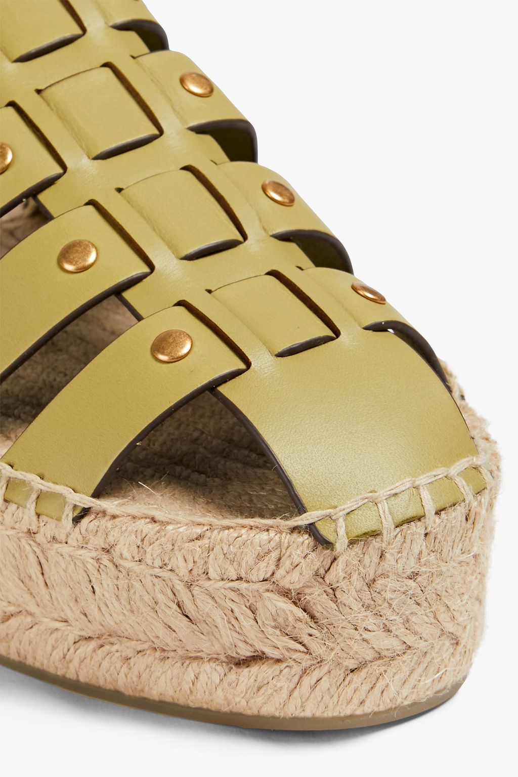 TORY BURCH Fisherman レザー プラットフォームエスパドリーユ スタッズ付き