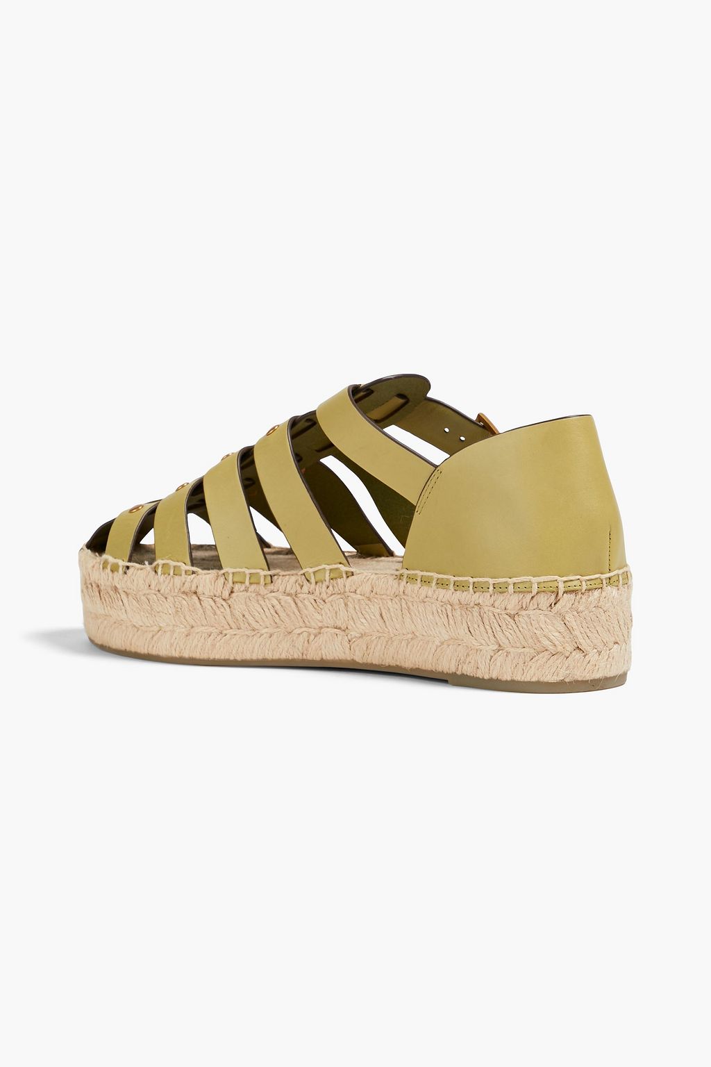 TORY BURCH Fisherman レザー プラットフォームエスパドリーユ スタッズ付き