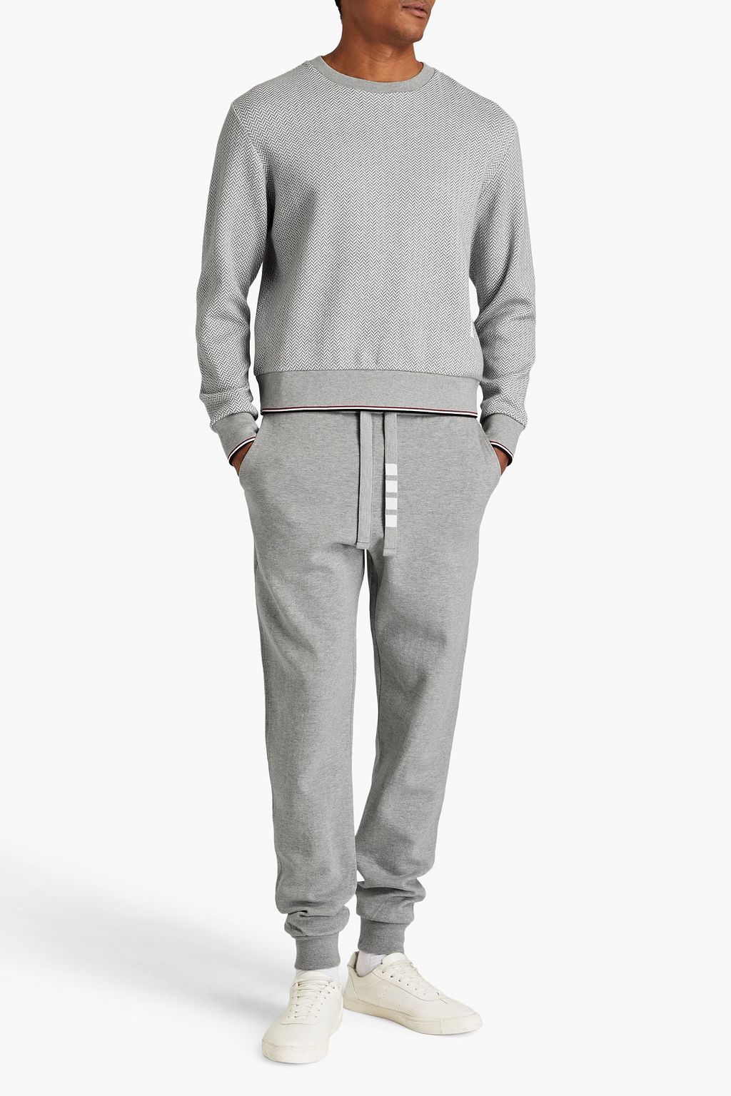 THOM BROWNE 자카드 니트 코튼 스웨터