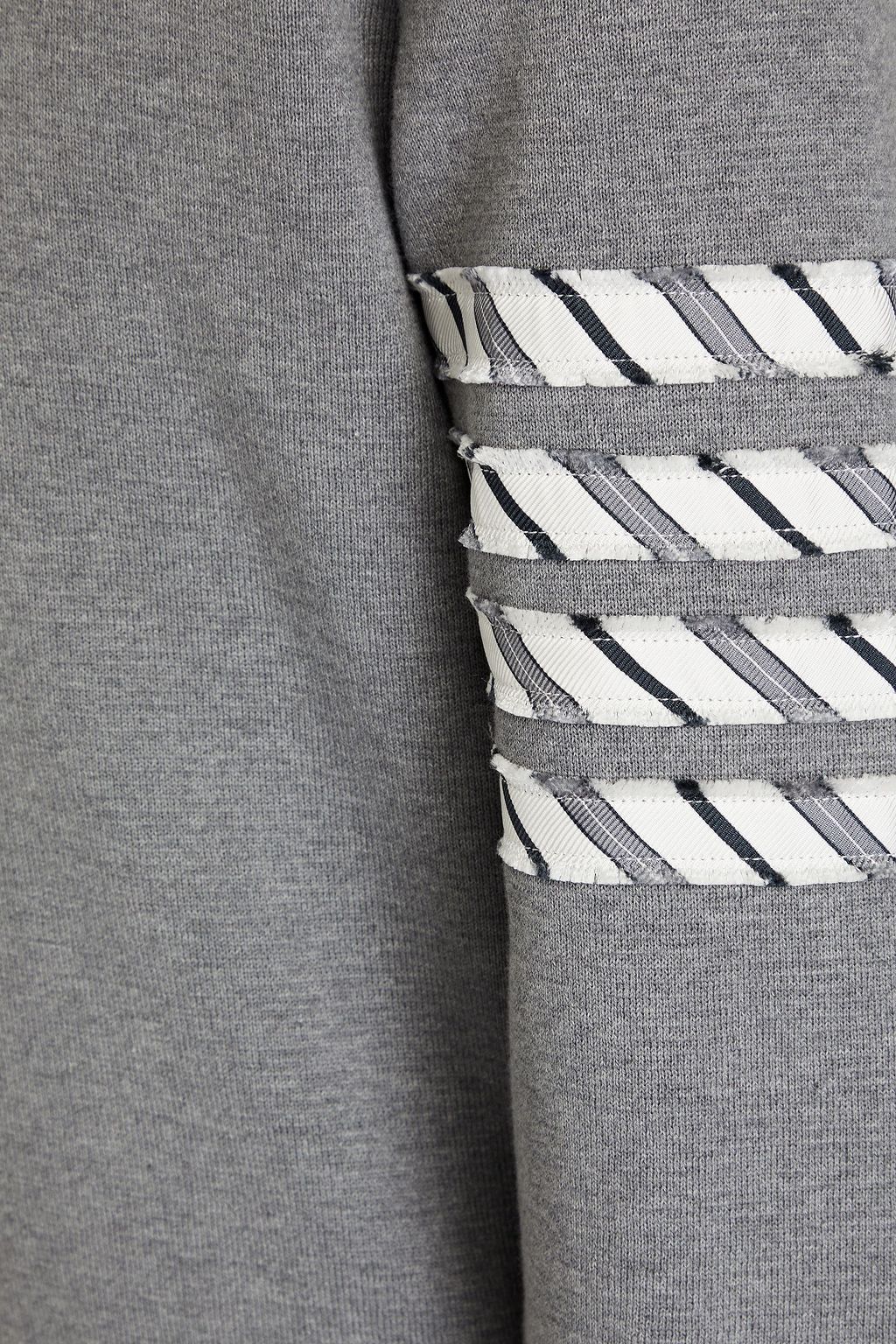 THOM BROWNE Gestreifter Pullover aus Baumwolle mit Twillbesatz