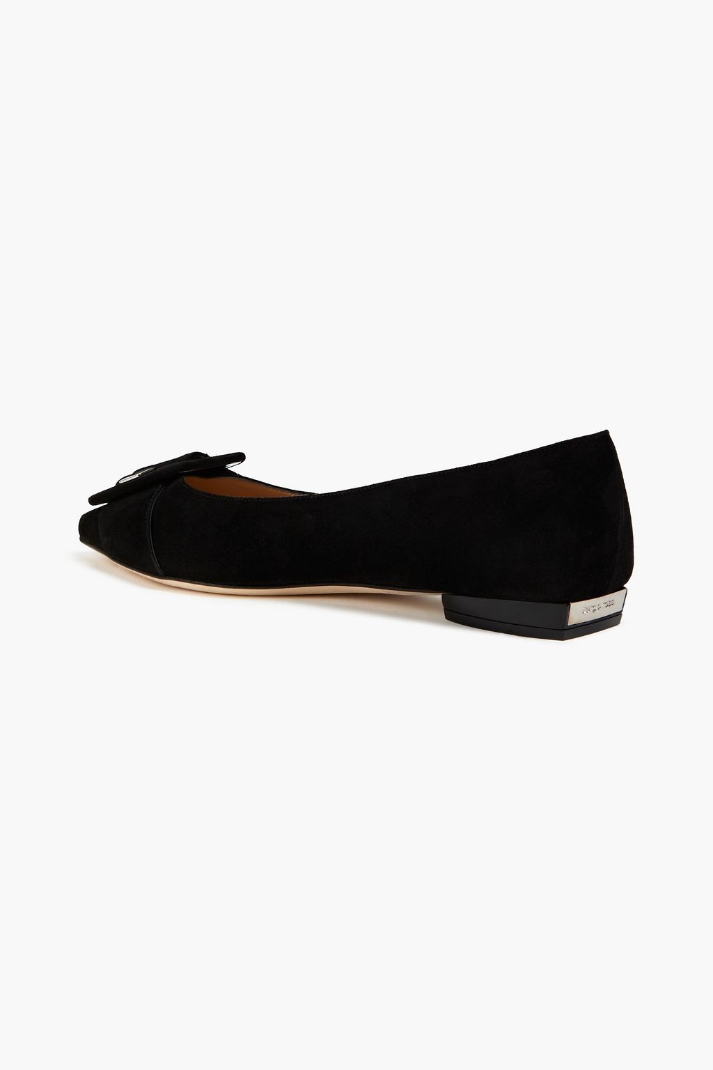 SERGIO ROSSI Buckled suede point-toe flats