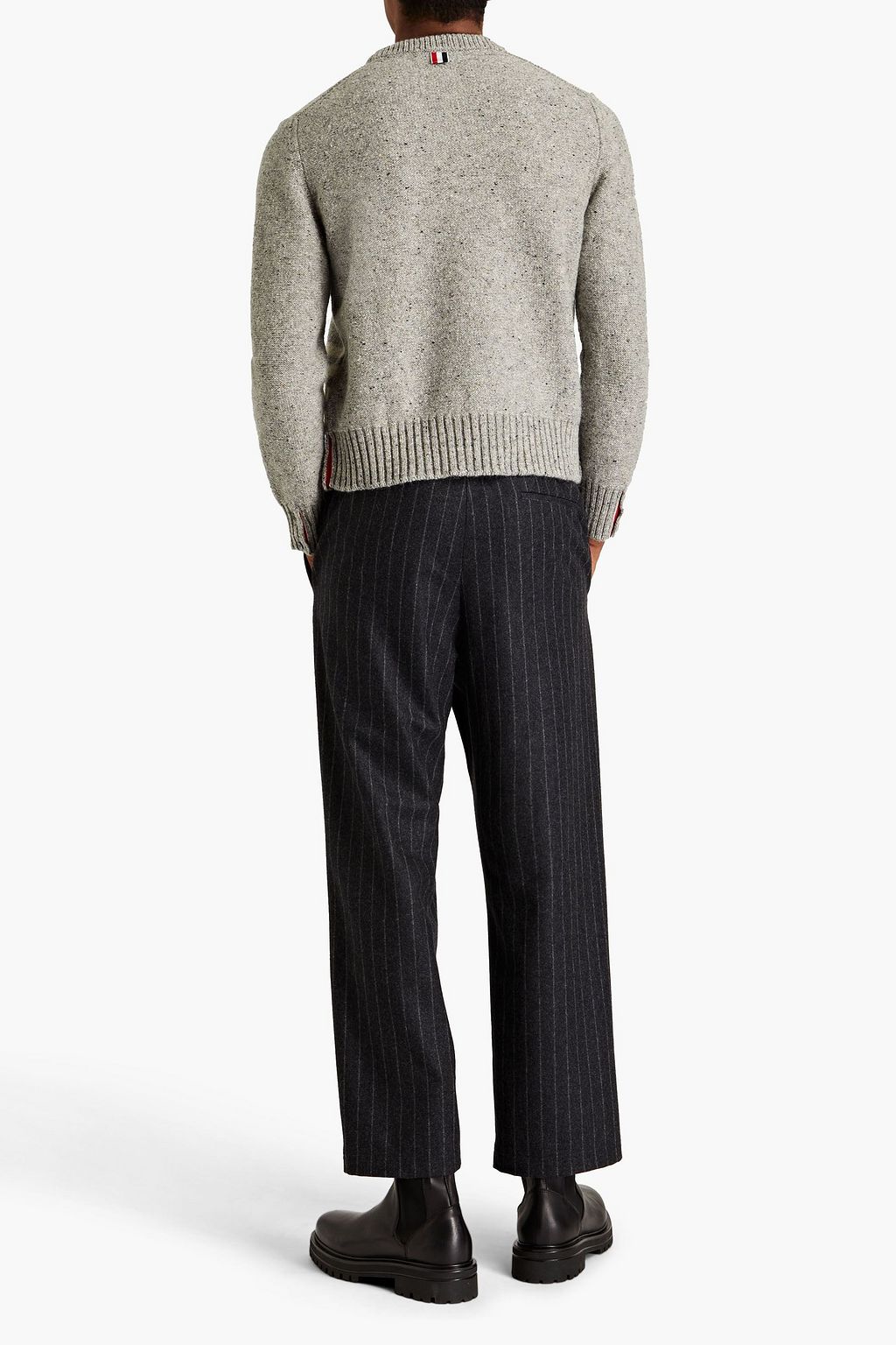 THOM BROWNE Striped wool and mohair-blend sweater
