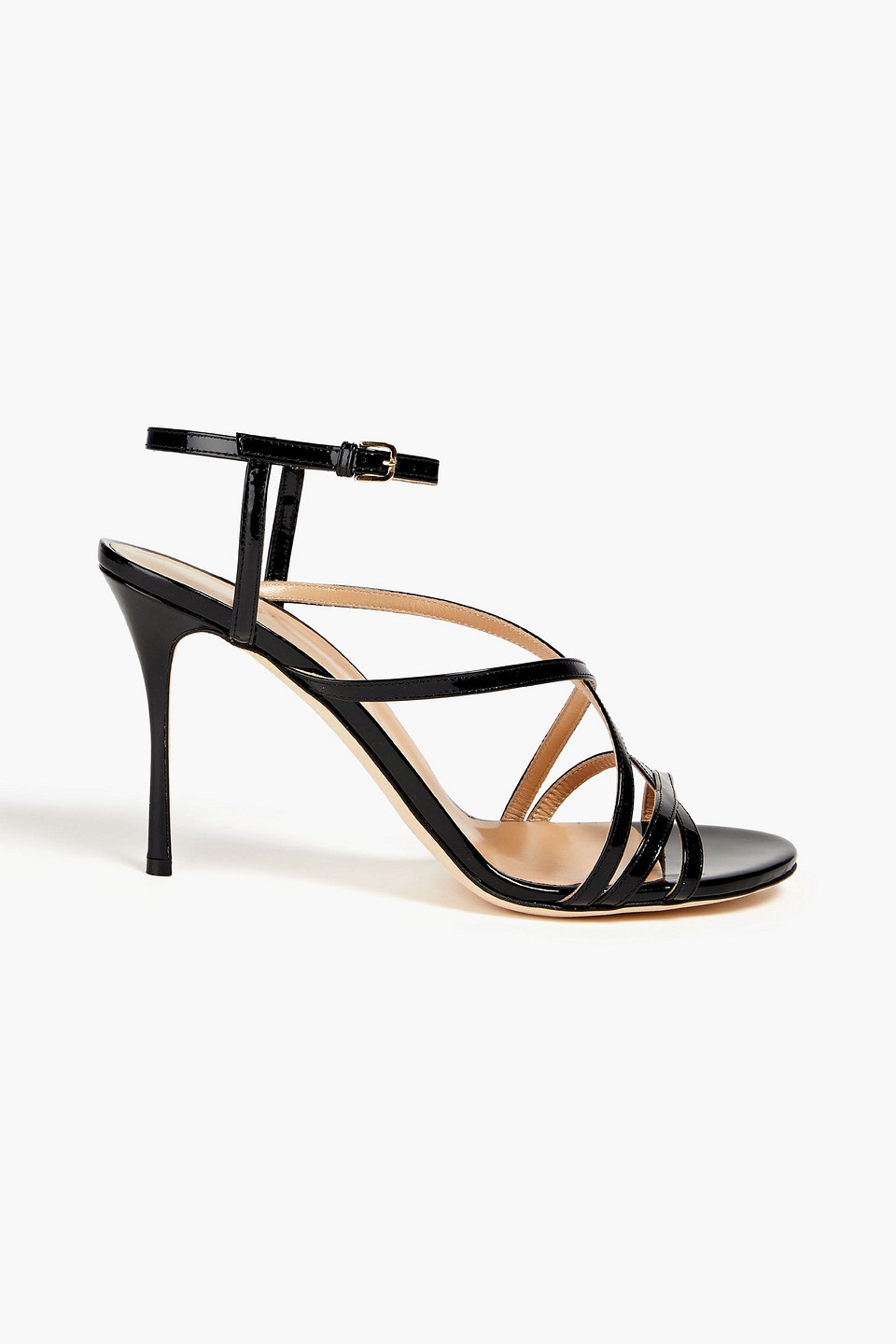 Sergio Rossi Patent-leather Sandals In Black