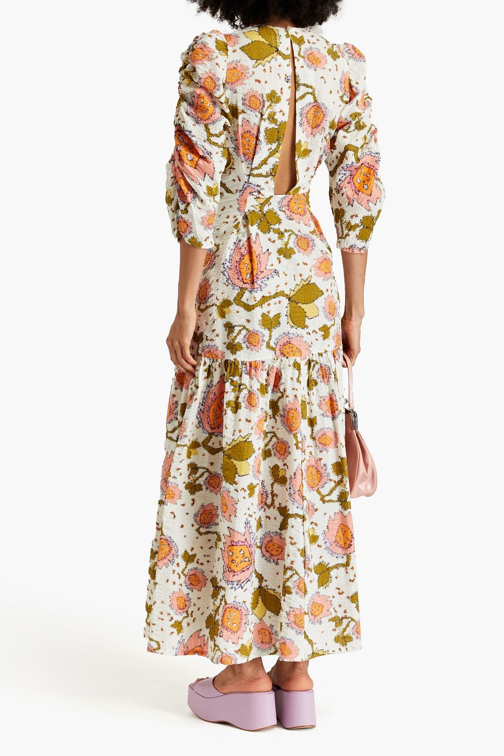 STELLA NOVA Nynne crinkled gathered cotton maxi dress