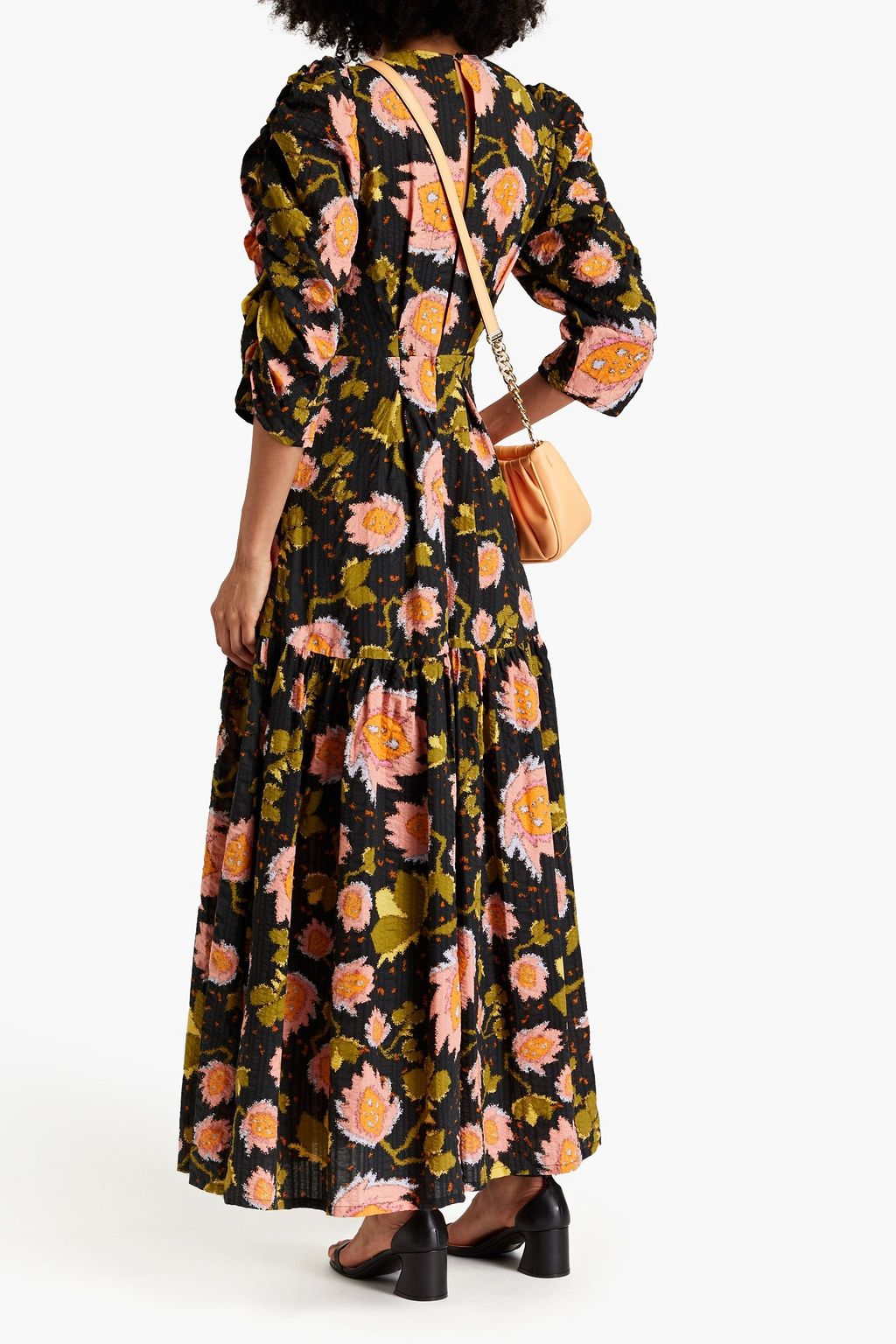 STELLA NOVA Nynne crinkled gathered cotton maxi dress