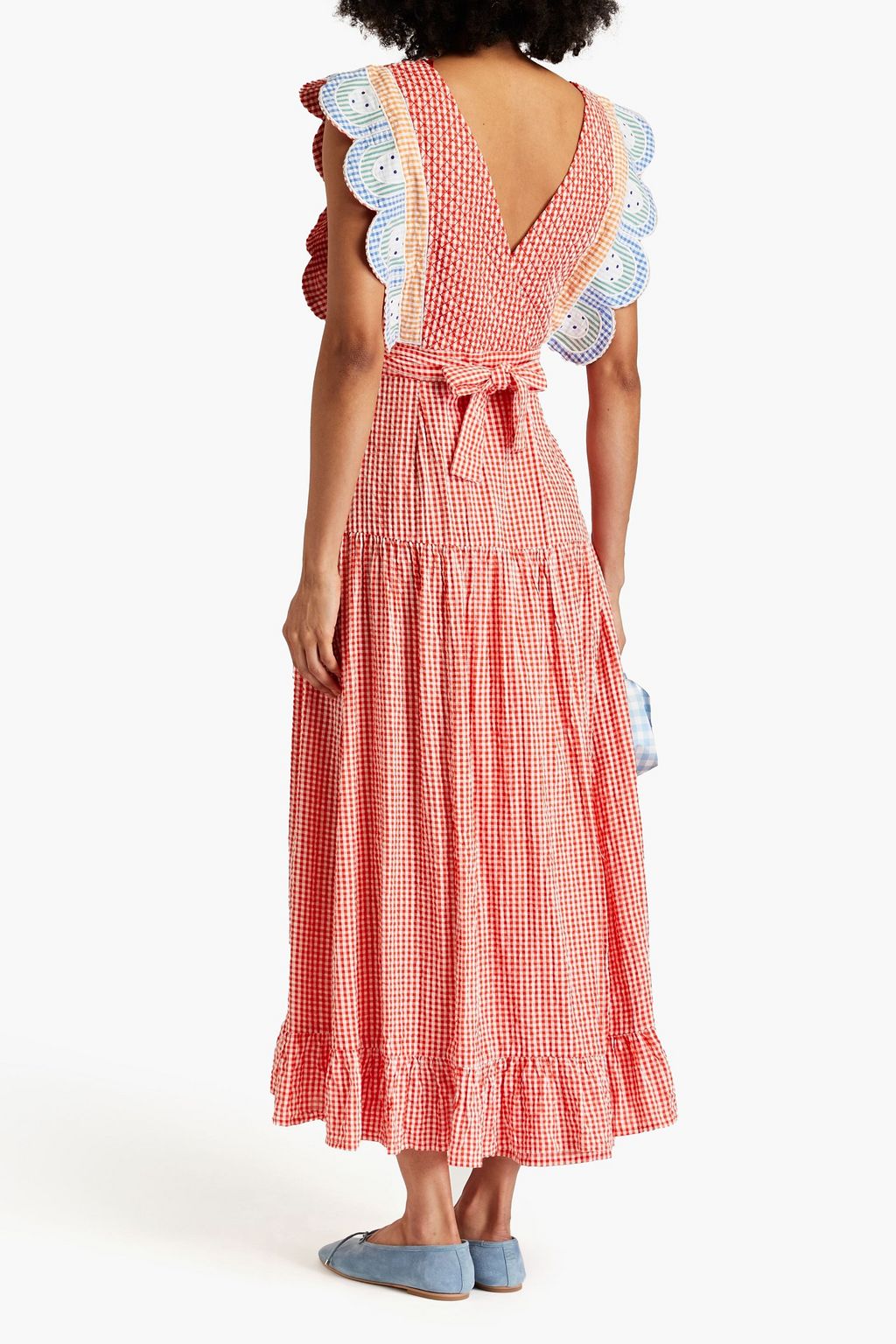 STELLA NOVA Sussie quilted gingham cotton midi dress THE