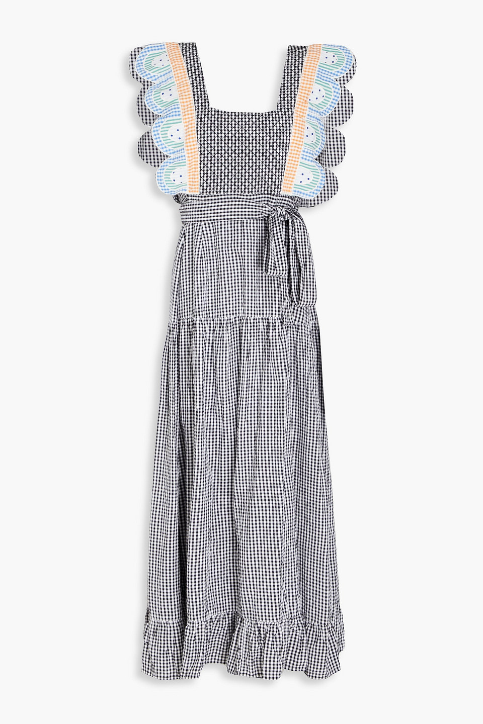 STELLA NOVA SUSSIE QUILTED CHECKED COTTON MAXI DRESS