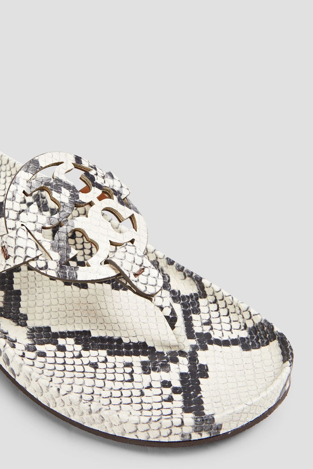 TORY BURCH Braided snake-effect leather sandals