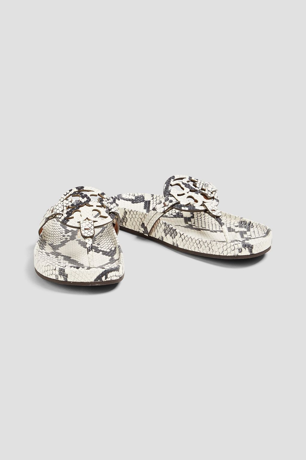 TORY BURCH Braided snake-effect leather sandals