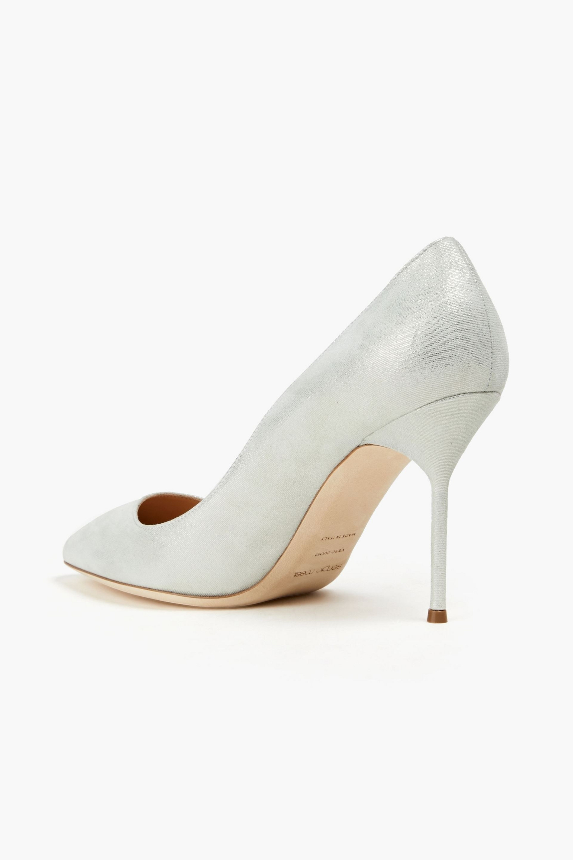SERGIO ROSSI Metallic suede pumps