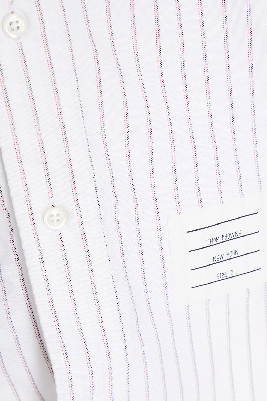 THOM BROWNE 스트라이프 코튼 옥스퍼드 셔츠