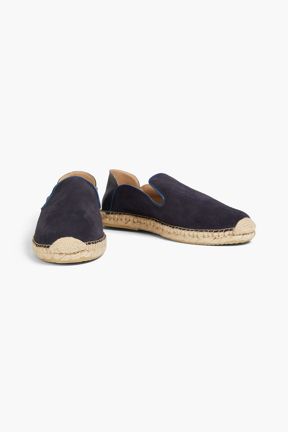 Shop Frescobol Carioca Veluso Suede Collapsible-heel Espadrilles In Navy