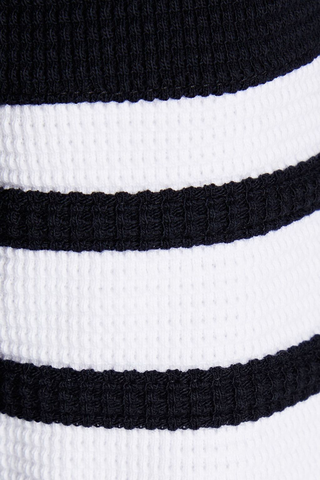 THOM BROWNE Striped waffle-knit cotton polo sweater