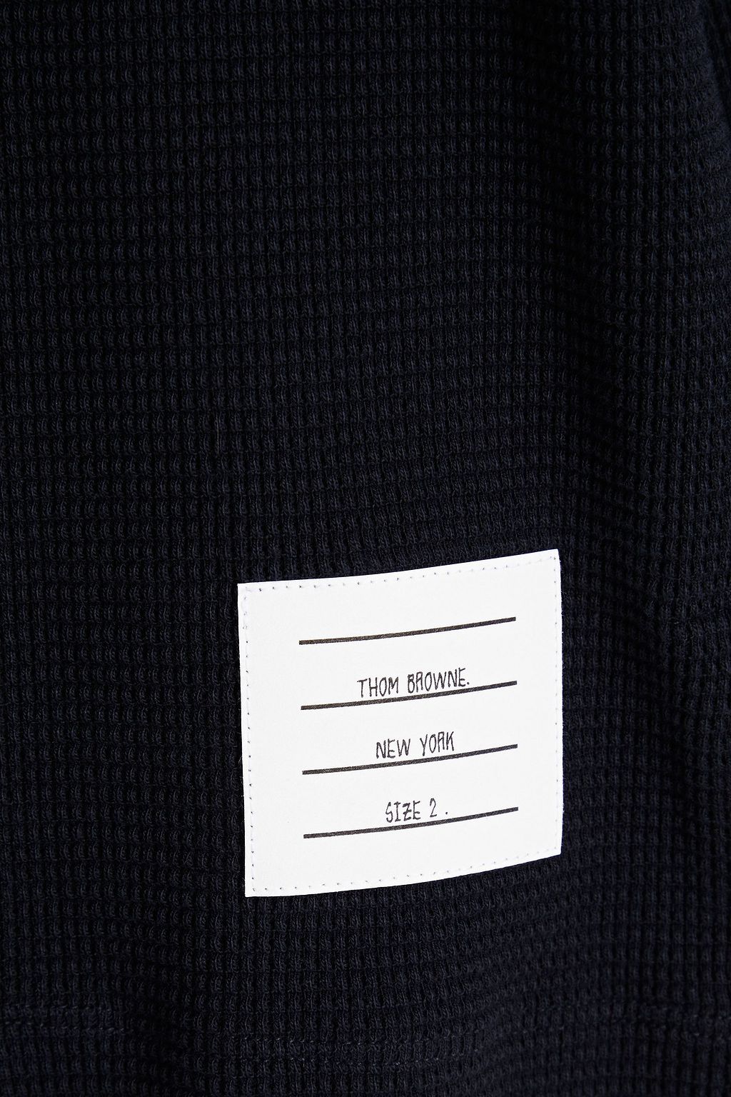 THOM BROWNE Striped waffle-knit cotton turtleneck sweater