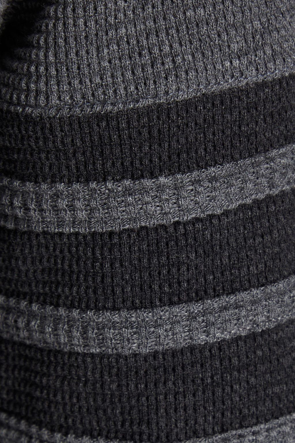 THOM BROWNE Striped waffle-knit cotton polo sweater