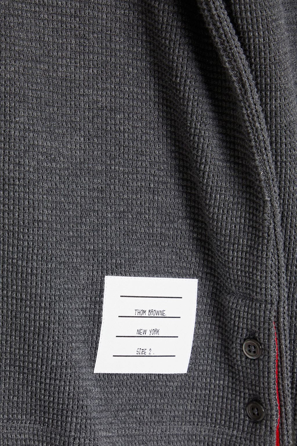 THOM BROWNE Striped waffle-knit cotton turtleneck sweater