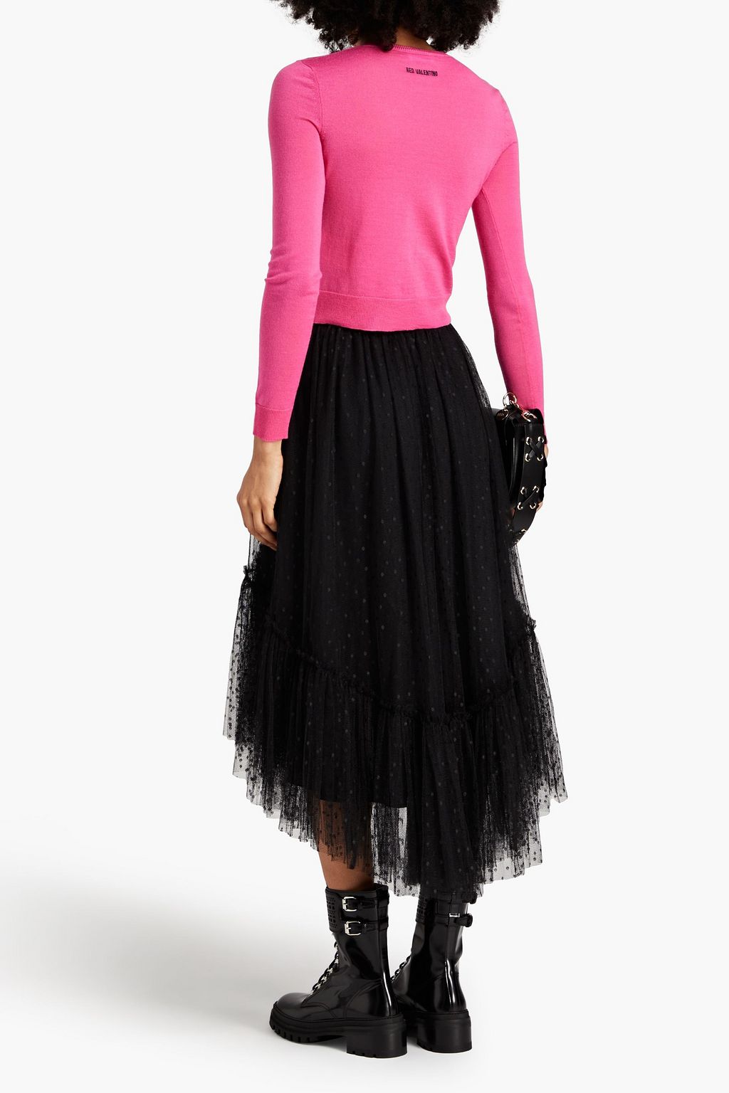 REDVALENTINO Embroidered embellished wool cardigan