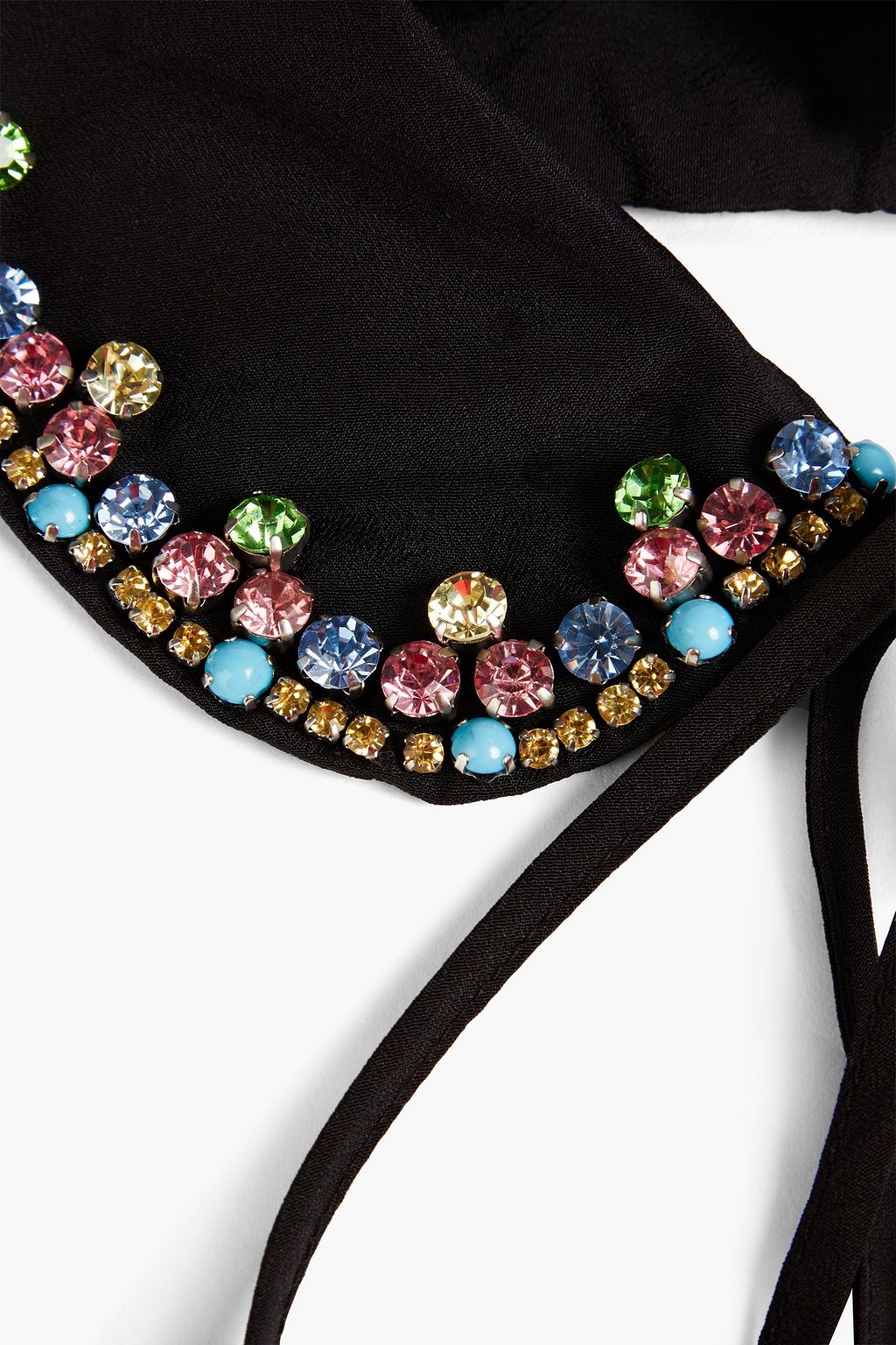 RED(V) Crystal-embellished crepe de chine collar
