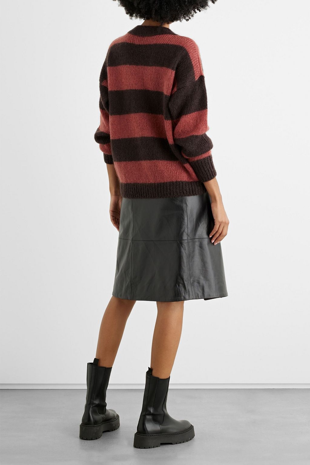 IRIS & INK Lily striped mohair-blend cardigan