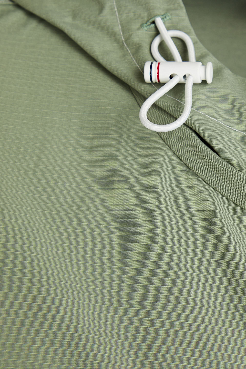 Thom Browne Cotton-blend Ripstop Hooded Jacket In Grey Green