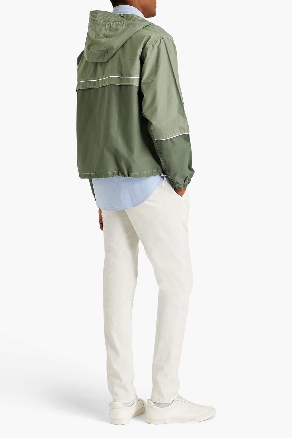 THOM BROWNE Cotton-blend ripstop hooded jacket