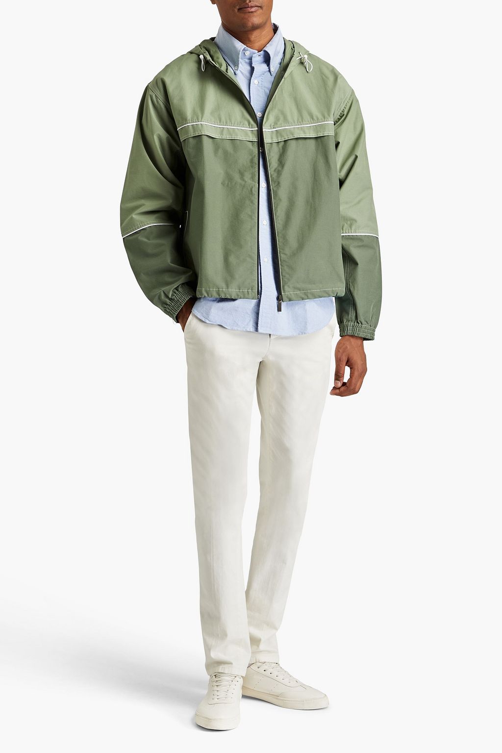 THOM BROWNE Cotton-blend ripstop hooded jacket