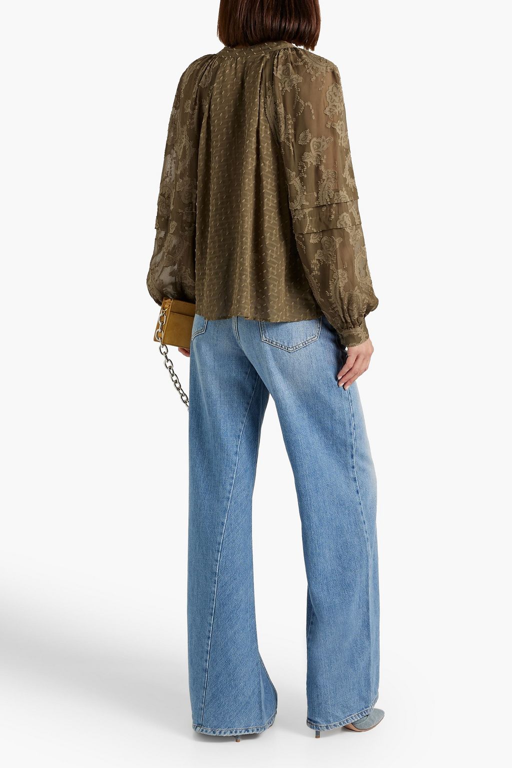 IRO Kisar fil coupé jacquard blouse