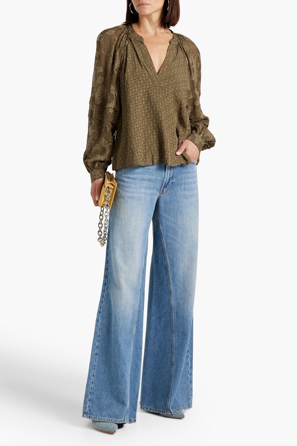 IRO Kisar fil coupé jacquard blouse