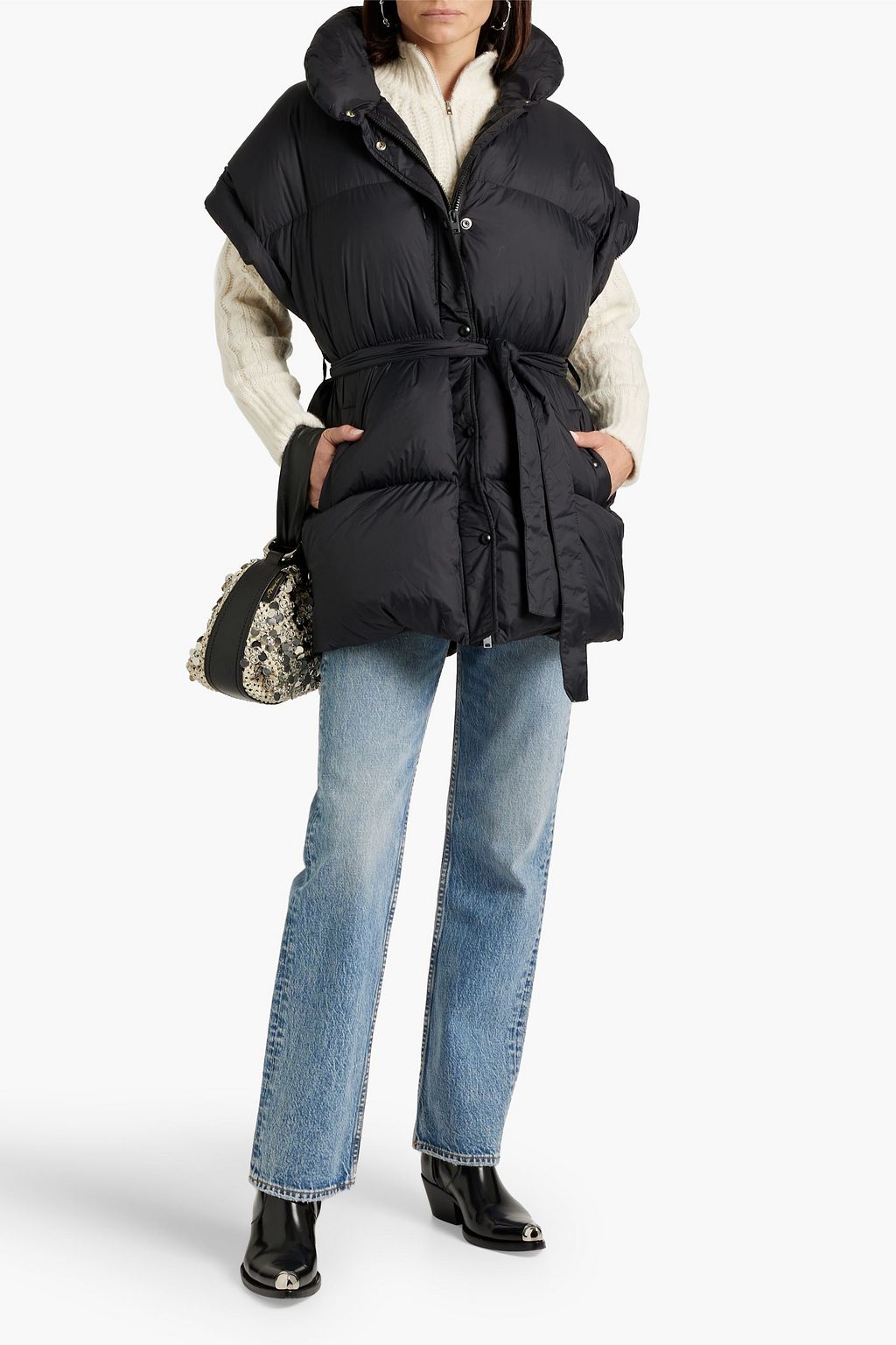 IRO Querra convertible quilted shell down jacket