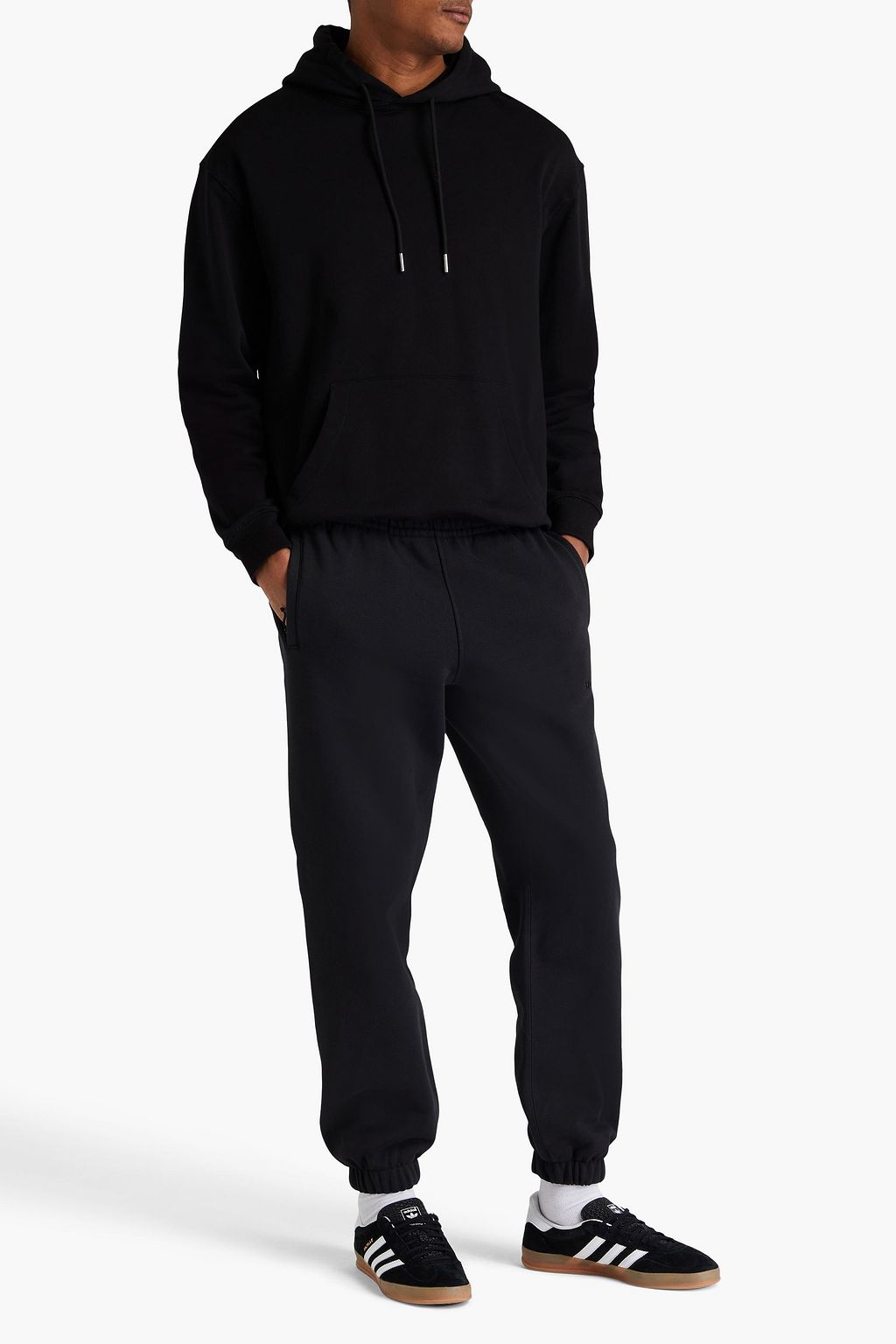 ADIDAS ORIGINALS BY PHARRELL WILLIAMS Embroidered French cotton-terry sweatpants