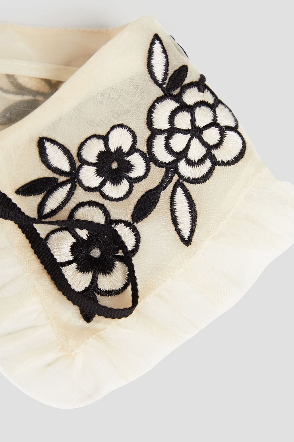 RED(V) Embroidered ruffled silk-organza collar