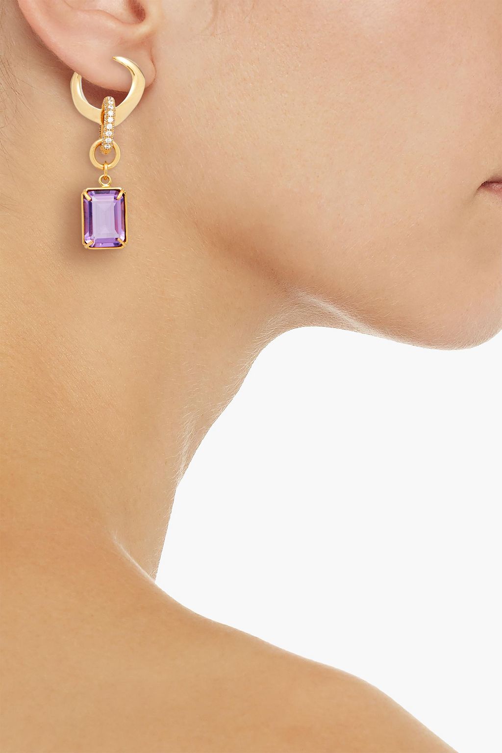 CORNELIA WEBB Gold-plated, amethyst and Siamite ear cuff