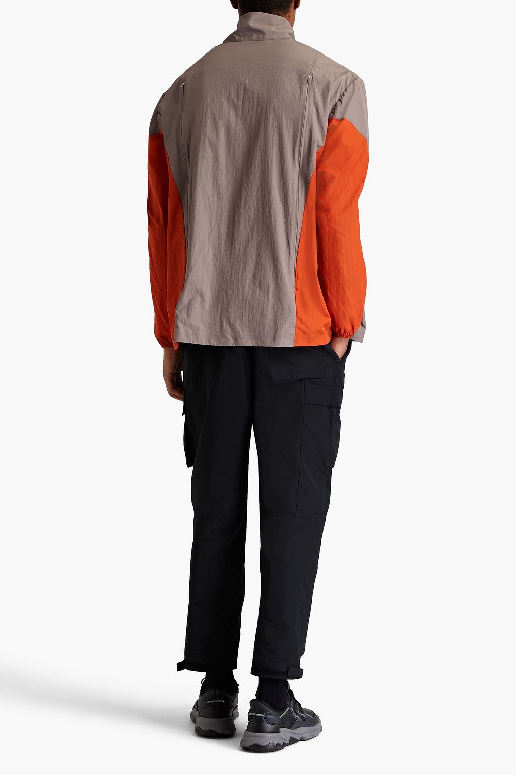 Y-3 Two-tone logo-print shell zip-up track jacket