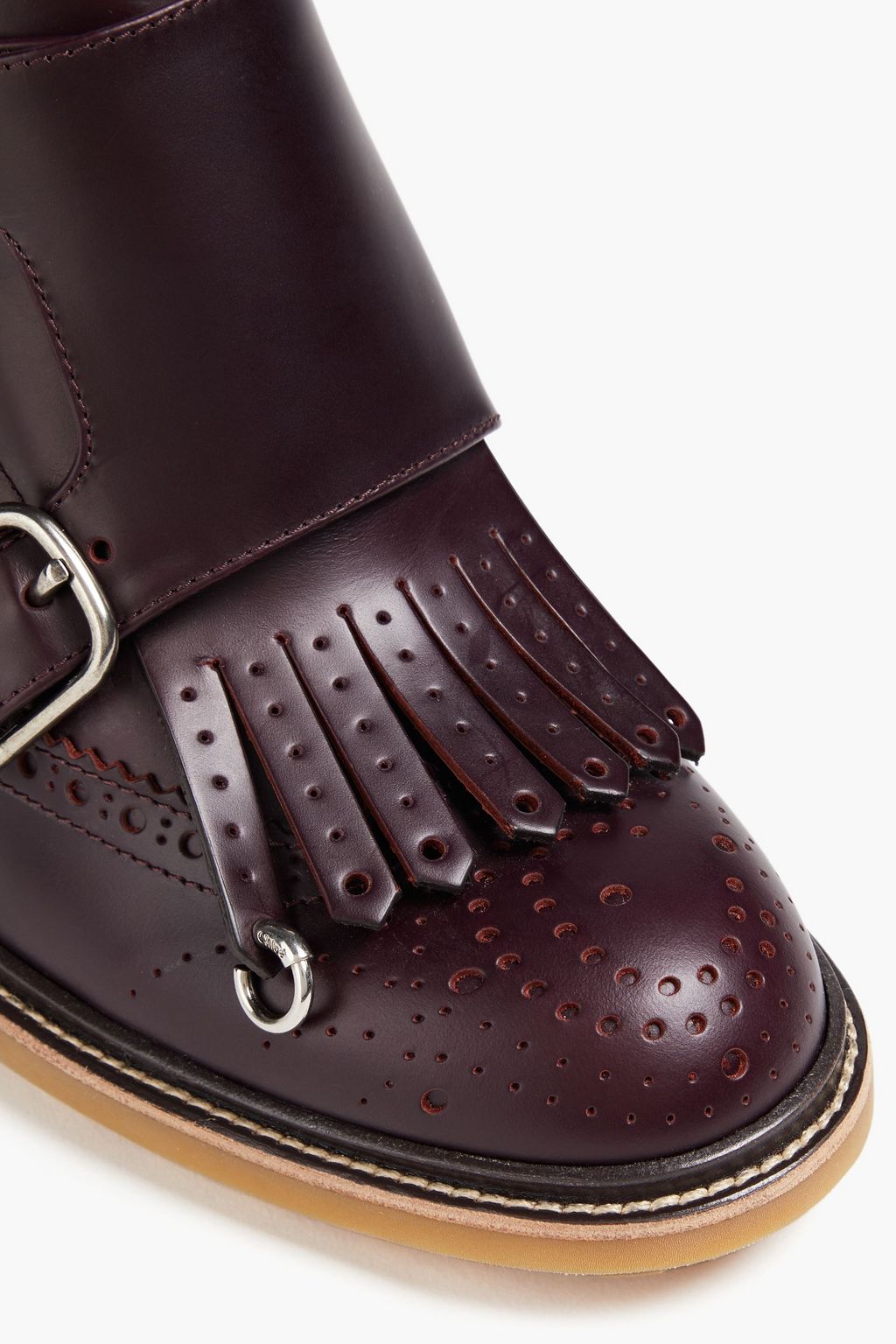 CHLOÉ Franne fringed buckled leather pumps