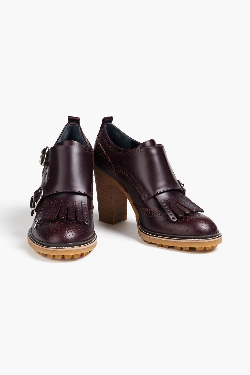 CHLOÉ Franne fringed buckled leather pumps