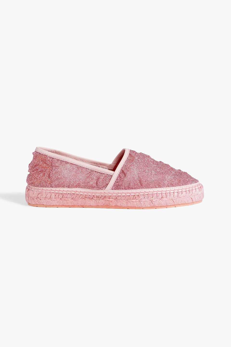 Missoni Metallic Crochet-knit Espadrilles In Pink