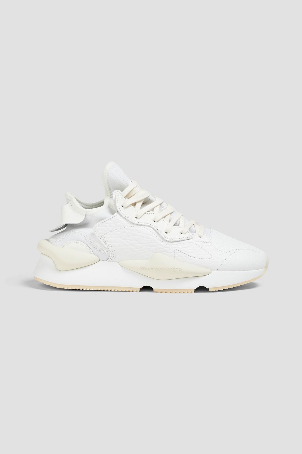 Y-3 Kaiwa pebbled-leather and neoprene sneakers | THE OUTNET