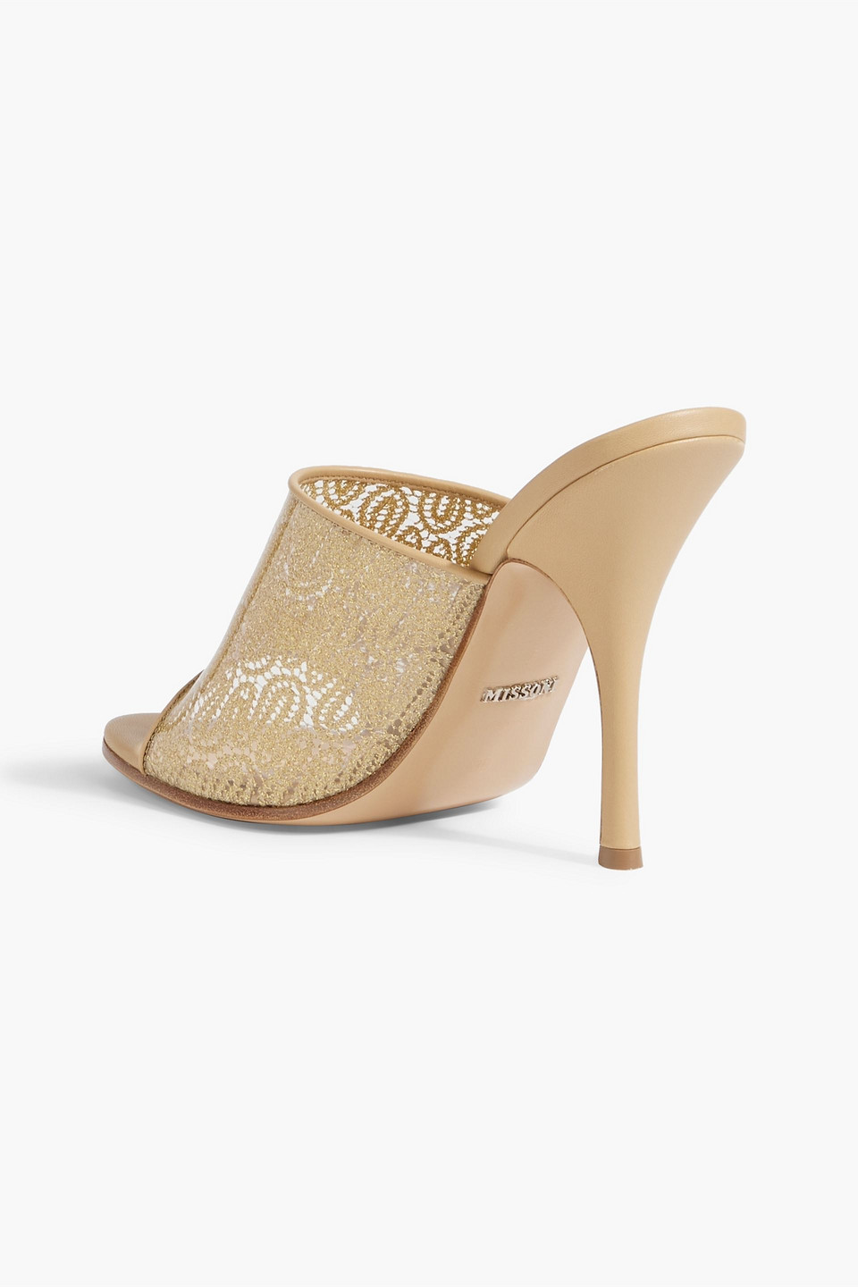 Shop Missoni Metallic Lace And Pvc Mules In Gold