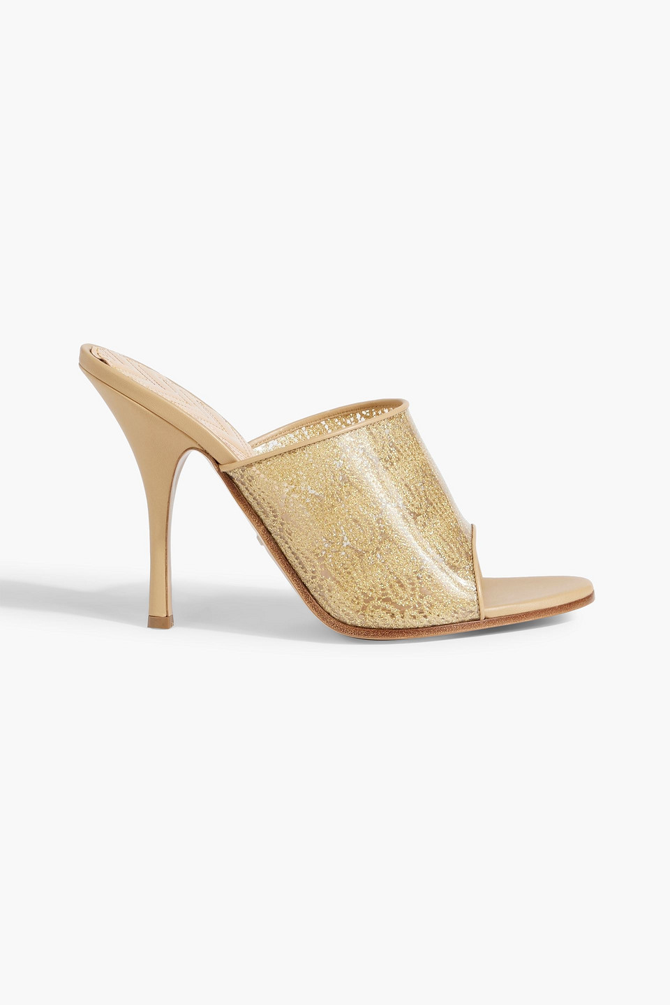 Missoni 125mm Crochet-panelled Pvc Mules In Gold