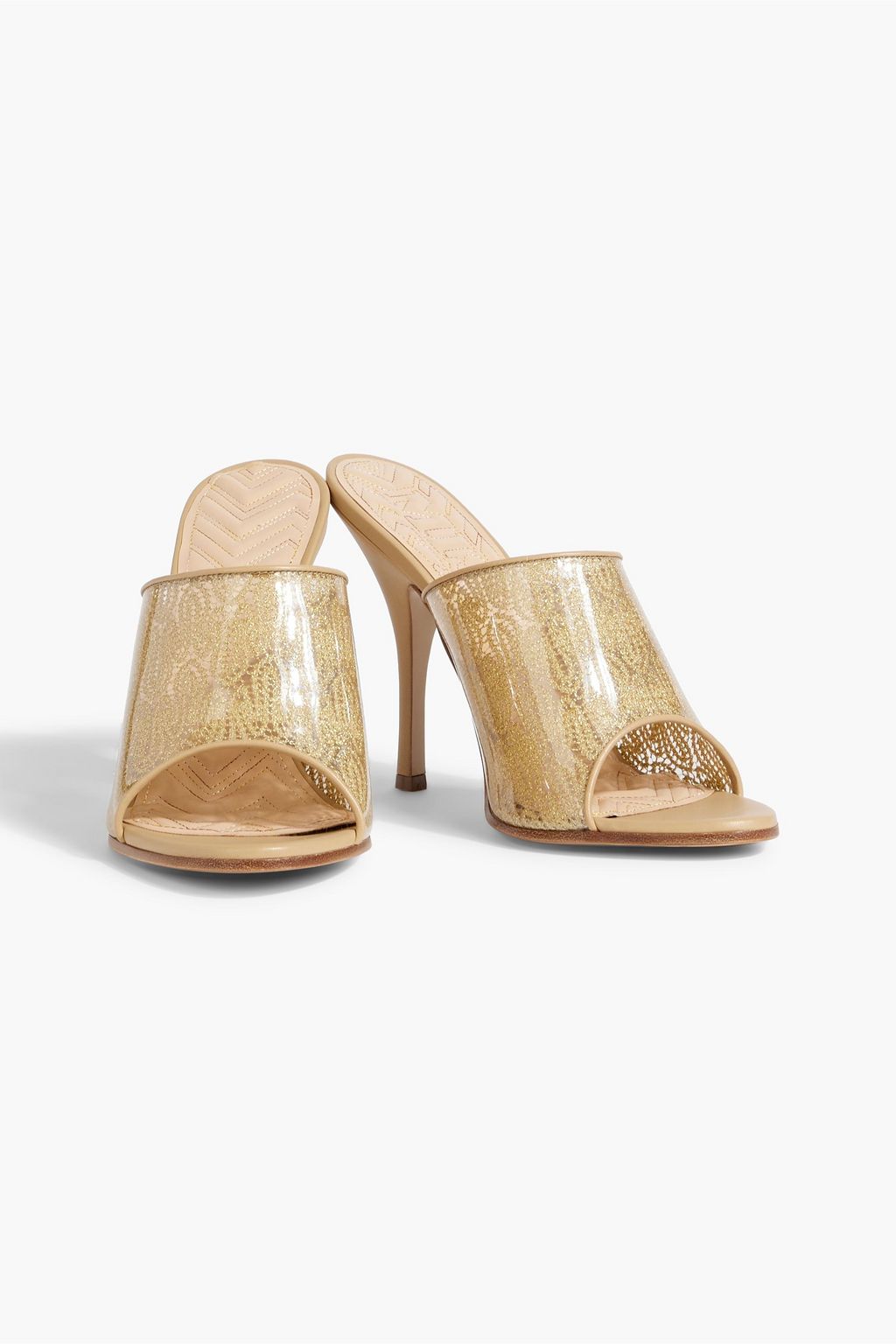 MISSONI Metallic lace and PVC mules