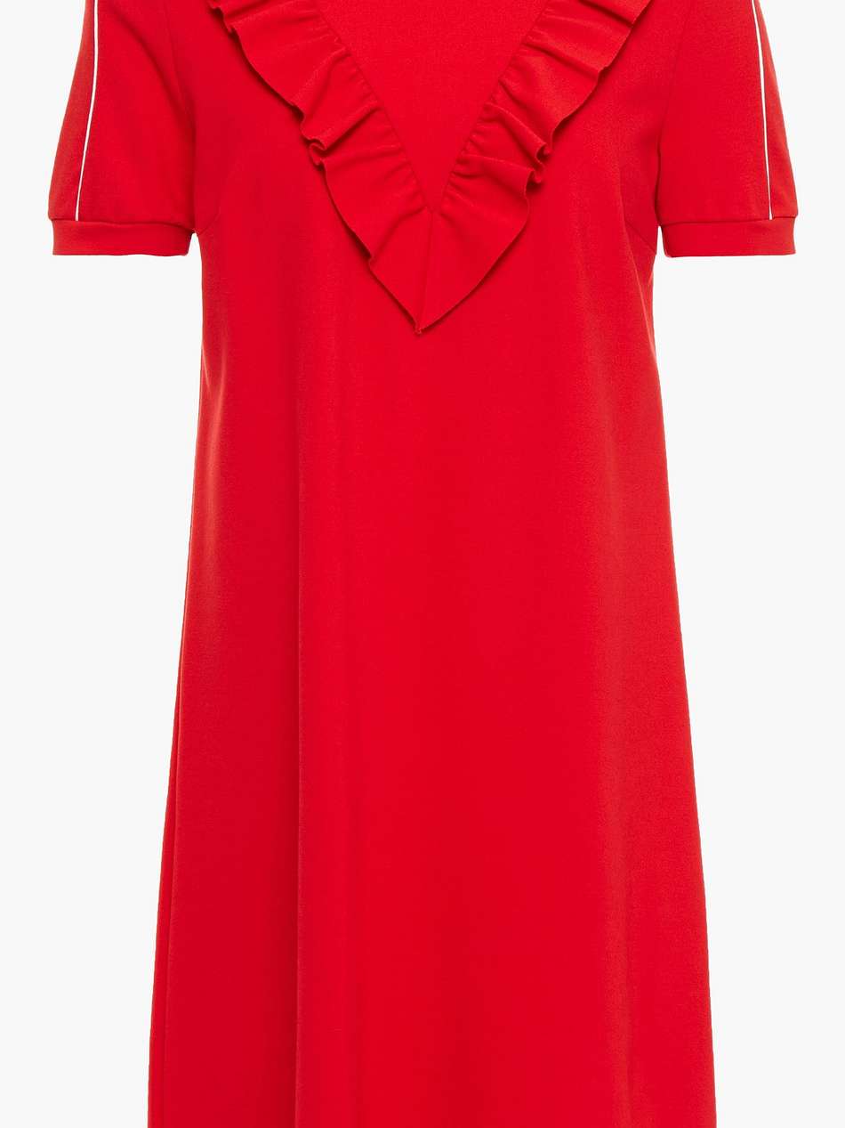ruffled stretch-cady mini dress