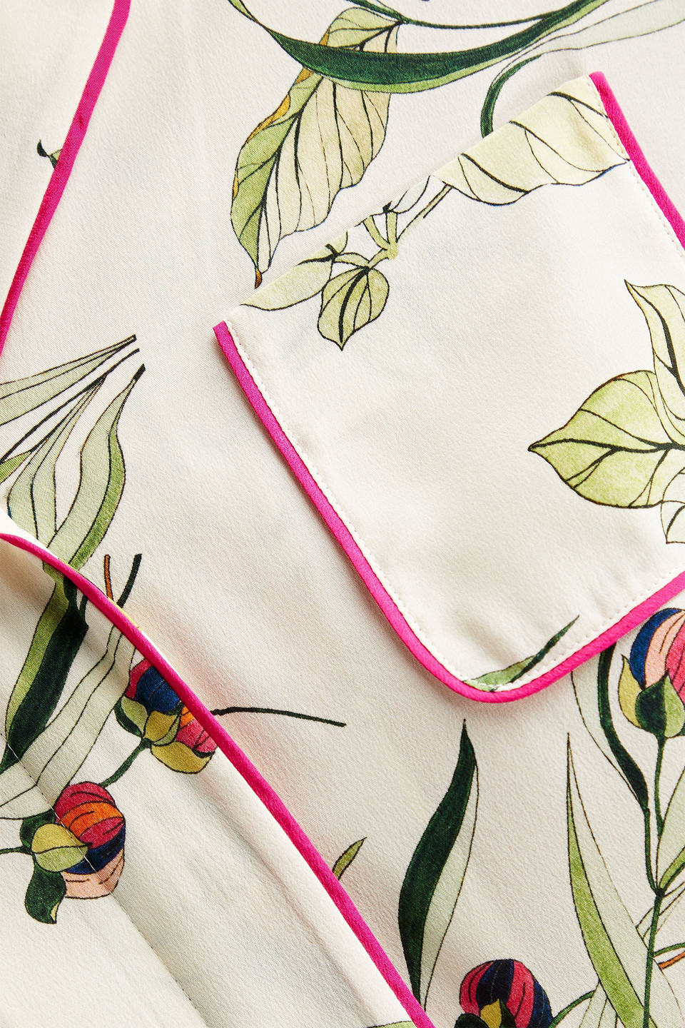 Red Valentino Floral-print Silk-crepe Shirt In Cream