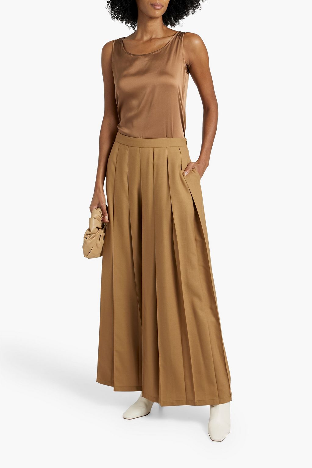 MAX MARA Pan stretch-silk satin tank